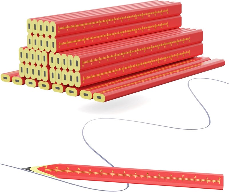 KR. LIF Professional Carpenter Pencils - 29 Pcs Construction Pencils Hexagonal Design - Image 1